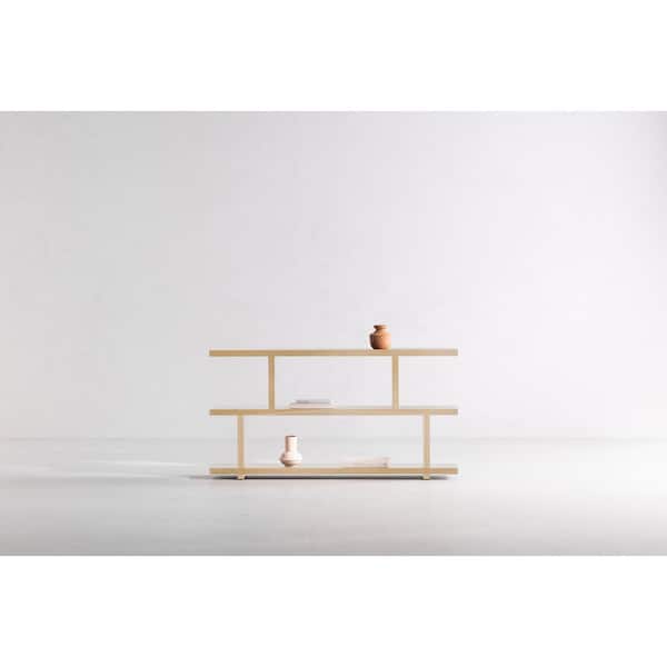 Knox 33 in. Tall Natural White Oak Veneer over MDF 4-Tier Horizontal Shelf Bookcase