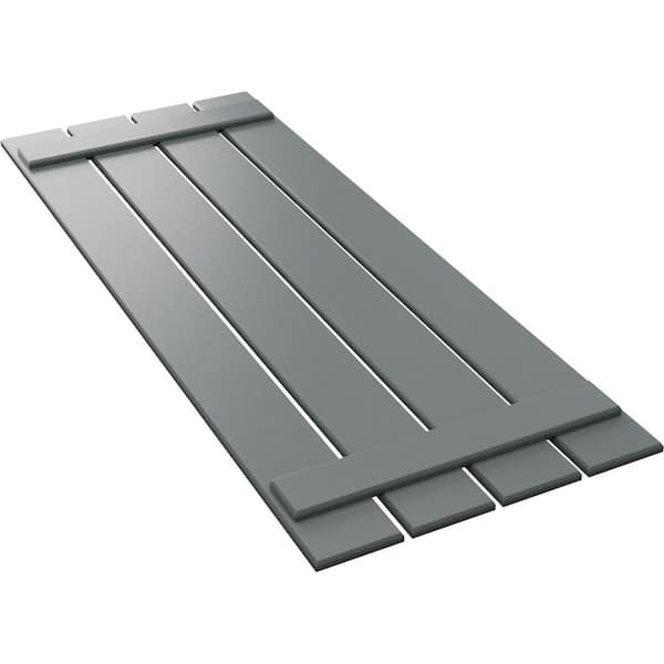 Ekena Millwork 23 in. x 36 in. True Fit PVC 4-Board Spaced Board and Batten Shutter Pair in Ocean Swell
