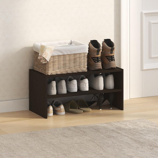 靴 REGAL 11KR BD 24.5 EEE Furinno 11.7 in. H 6-Pair Black Dark Oak Wood Shoe Rack 25037DOK