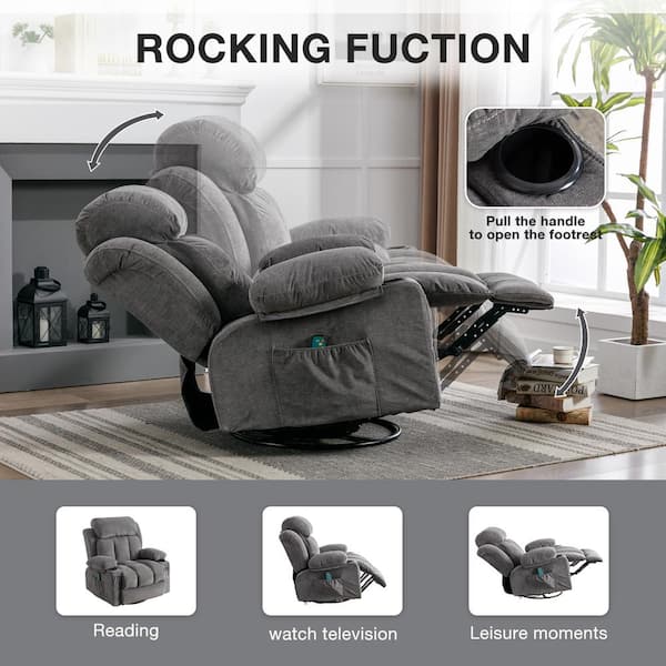 SAMERY Wingback Recliner Chair with Massage and Heat- Accent Chair