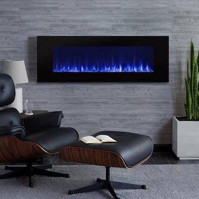 DiNatale 50 in. Wall-Mount Electric Fireplace in Black