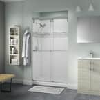 Mod 47-3/8 in. W x 71-1/2 in. H Soft-Close Frameless Sliding Shower Door in Nickel with 3/8 in. Tempered Clear Glass