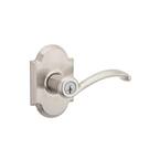 Austin Satin Nickel Entry Door Handle Featuring SmartKey Security with Microban Antimicrobial Technology