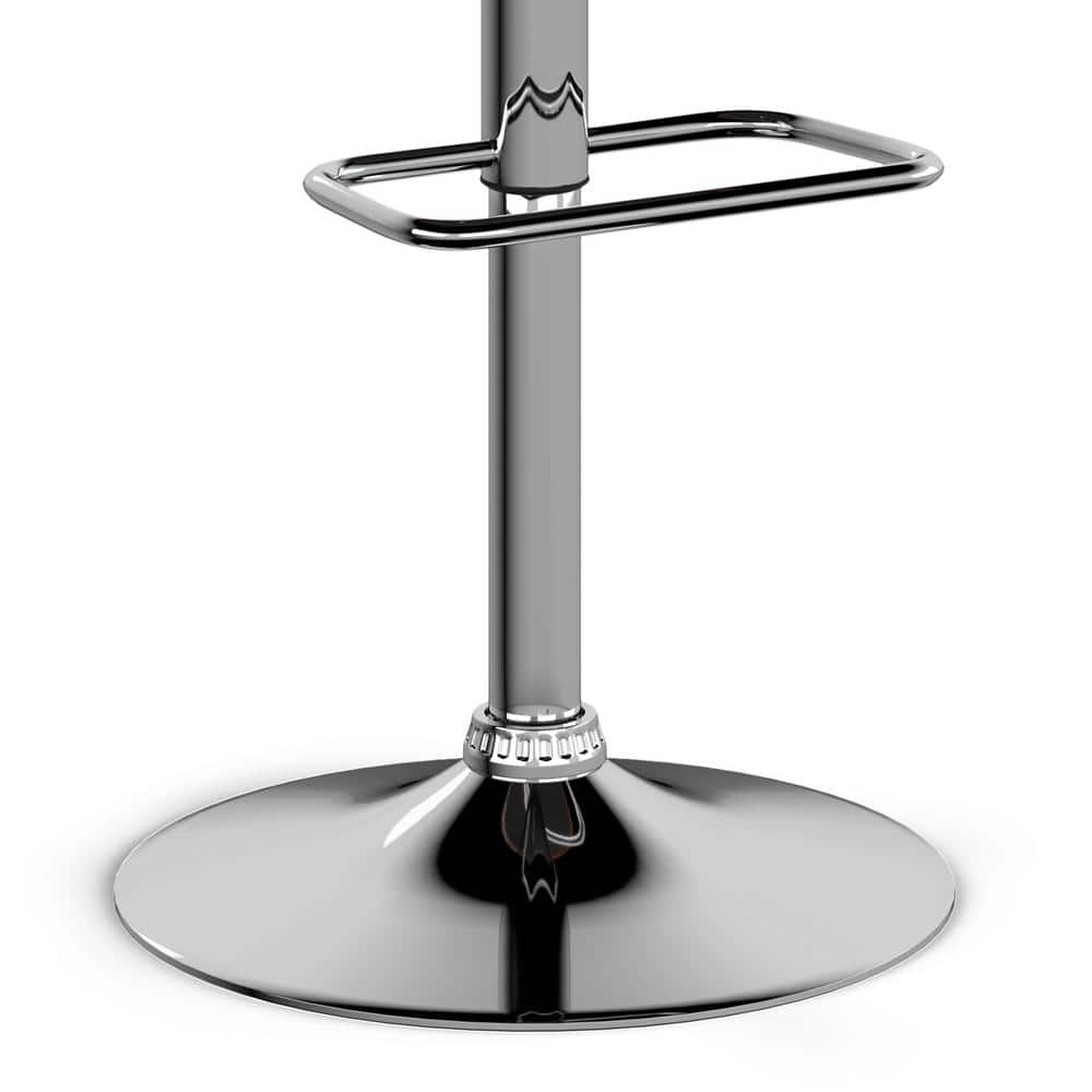 Hutton Gray Adjustable Swivel Bar Stool with Metal Base