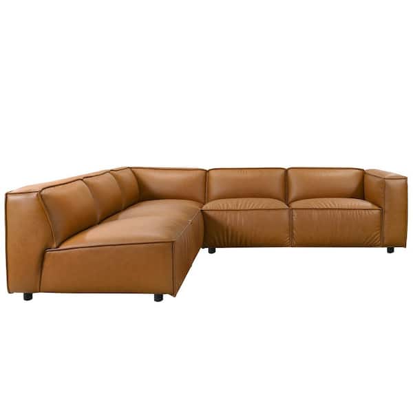 Ashcroft Furniture Co Haines 102.8 in. Square Arm Faux