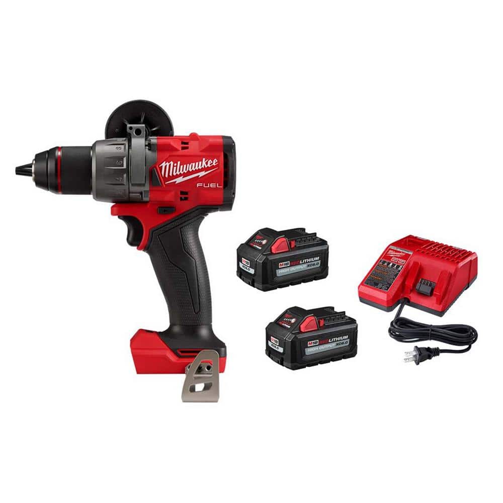 Milwaukee M18 FUEL 18V Lithium Ion Brushless Cordless 1/2 in. Hammer Drill/Driver with (2) 6Ah High Output Batteries and Charger