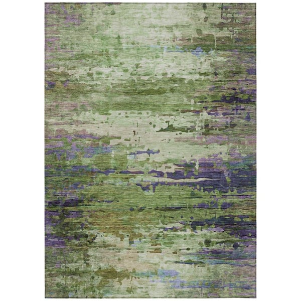 Chantille Machine Washable Indoor/Outdoor Abstract ACN2035 Green 8 ft. x 10 ft. Area Rug