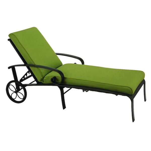 Tradewinds Valle Vista Citron Canvas and Textured Pewter Chaise-DISCONTINUED