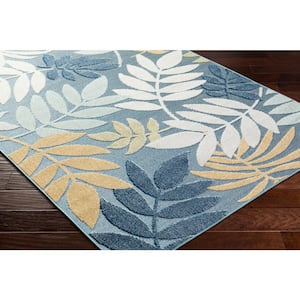 Lakeside Blue/Multi Floral and Botanical 2 ft. x 3 ft. Indoor/Outdoor Area Rug