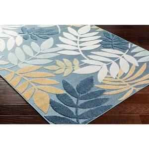 Lakeside Blue/Multi Floral and Botanical 5 ft. x 7 ft. Indoor/Outdoor Area Rug