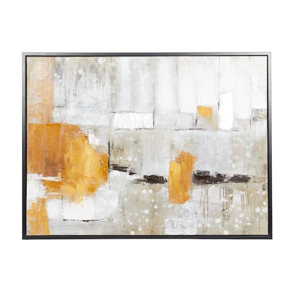 1- Panel Abstract Framed Wall Art with Black Frame 36 in. x 48 in.
