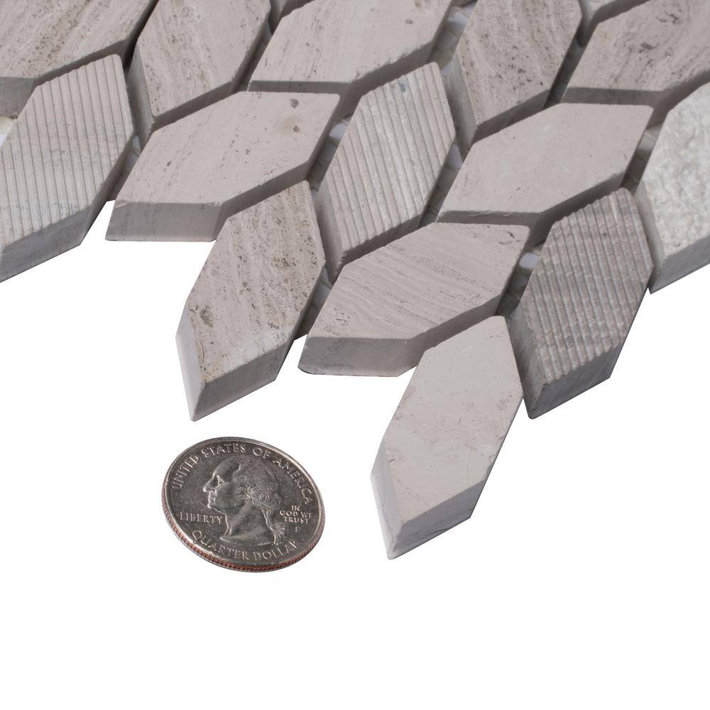 Wooden Gray Leaf Polished Marble Mosaic Wall and Floor Tile