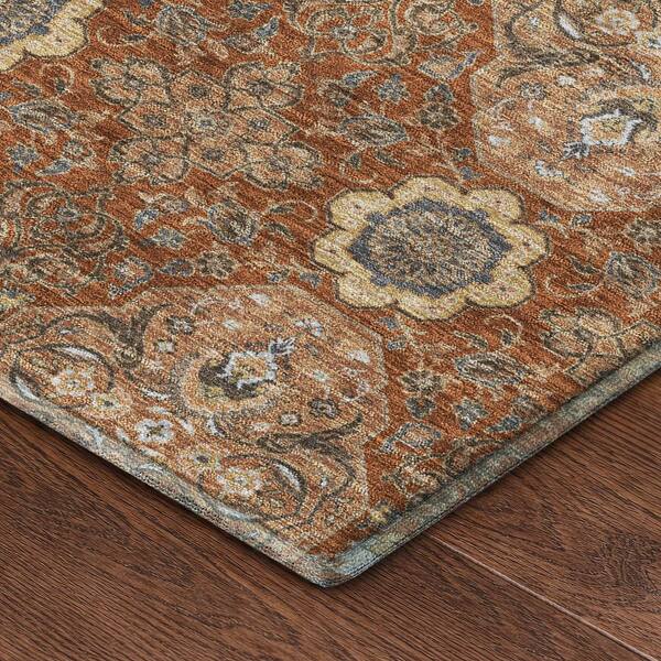 Mayfield Premium Machine Washable Abstract AMF2483 Paprika 2 ft. x 3 ft. Accent Rug