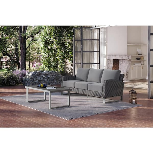 NEW CLASSIC HOME FURNISHINGS New Classic Furniture Fiji 2-Piece Wicker Patio Conversation Seating Set with Gray Cushions