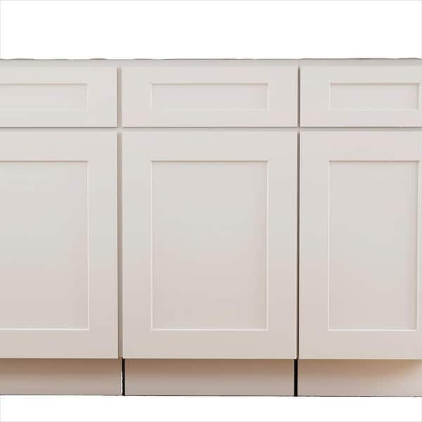 120 in. x 120 in. x 96 in. White Plywood Shaker Stock Ready to Assemble Kitchen Specialty Wall Cabinet Set