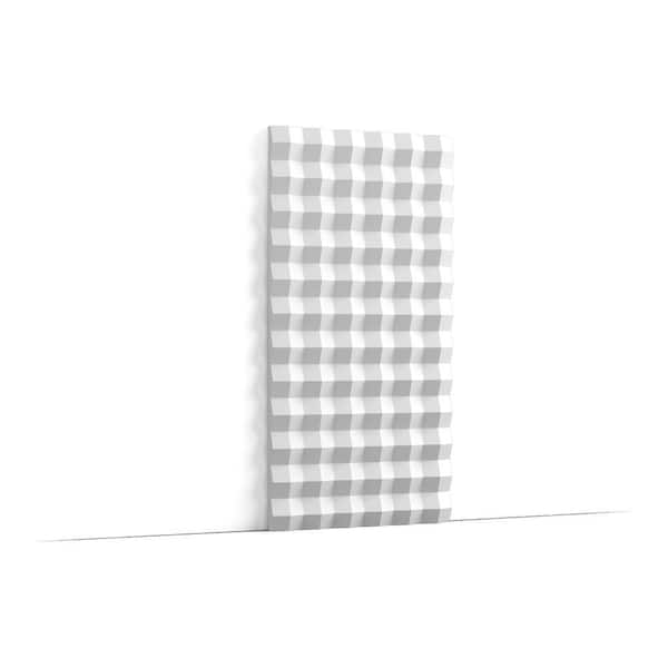 Slope 7/8 in. T x 7/8 ft. x 7 ft. White Primed Polyurethane Square Edge 3D Decorative Wall Paneling (5.4 sq./ft. each)