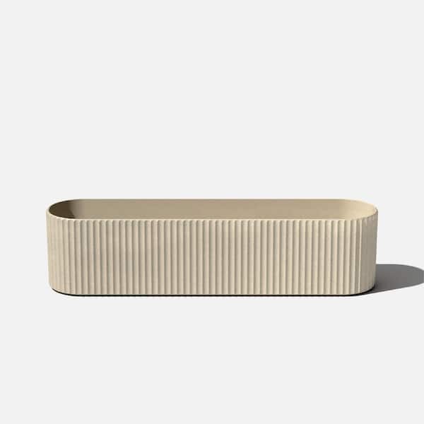 Veradek Demi Extra Large Sand Plastic Rectangular Windox Box Planter with Drainage Holes (8.5 in. L x 36 in. W x 8.75 in. H)