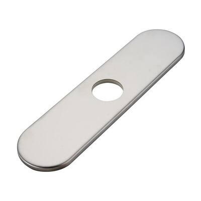 10.2 in. x 2.5 in. x 1.34 in. Brass Kitchen Sink Faucet Hole Cover Deck Plate in Brushed Nickel