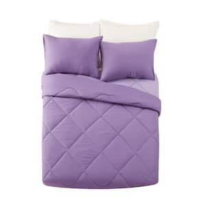 Solid Purple Microfiber Twin/Twin XL 2-Piece Comforter Set