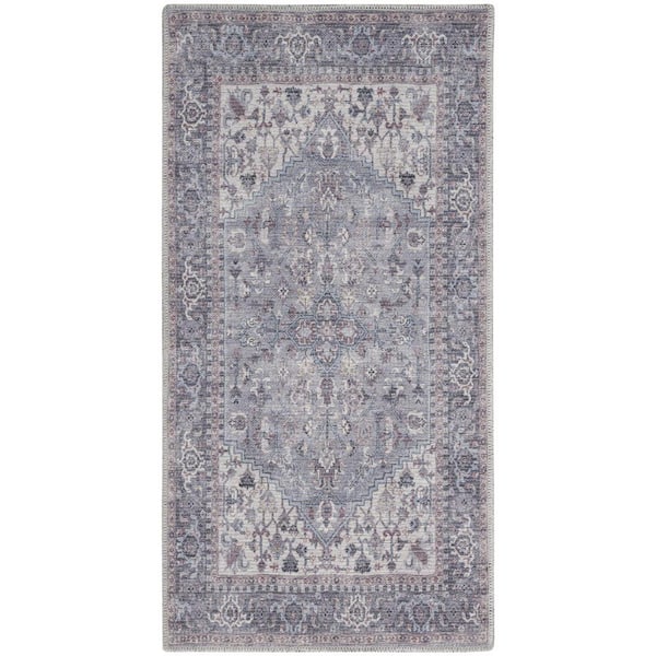 Grey 2 ft. x 4 ft. Oriental Area Rug