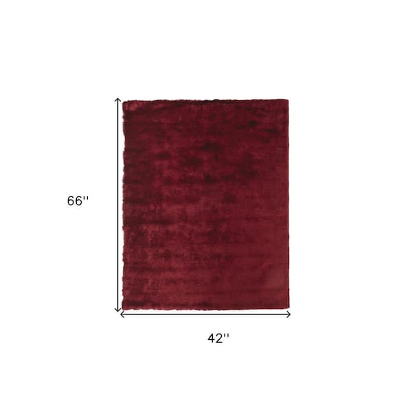 4 ft. x 6 ft. Red and Purple Solid Color Area Rug