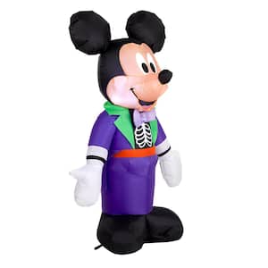3.5 ft. Mickey in Purple Skeleton Costume Airblown Disney Halloween Inflatable