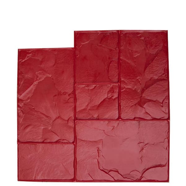 Bon Tool 24 in. x 24 in. Ashlar Red Texture Mat Concrete Stamp