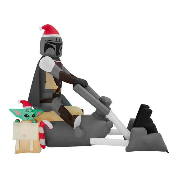 7' Star Wars Mandalorian & Grogu On Bantha Airblown Inflatable Christmas
