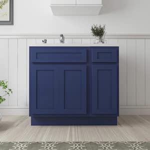 36 in. W x 21 in. D x 32.5 in. H Bath Vanity Cabinet without Top in Blue