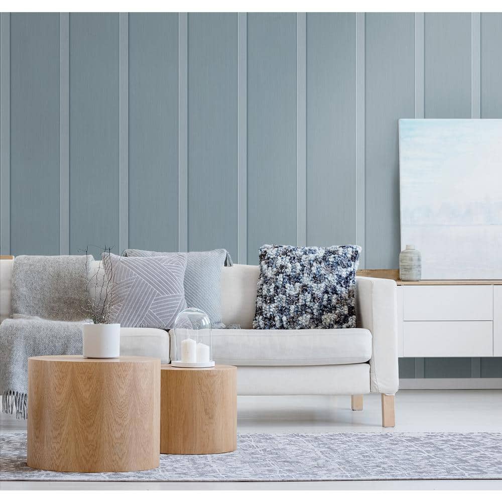 Blue Stream Faux Board and Batten Peel and Stick Wallpaper