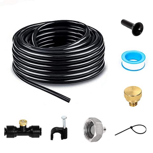 Unbranded 75 ft. Misting Cooling System for Patio with 28 Mist Nozzles and 3/4 in. Brass Adapter