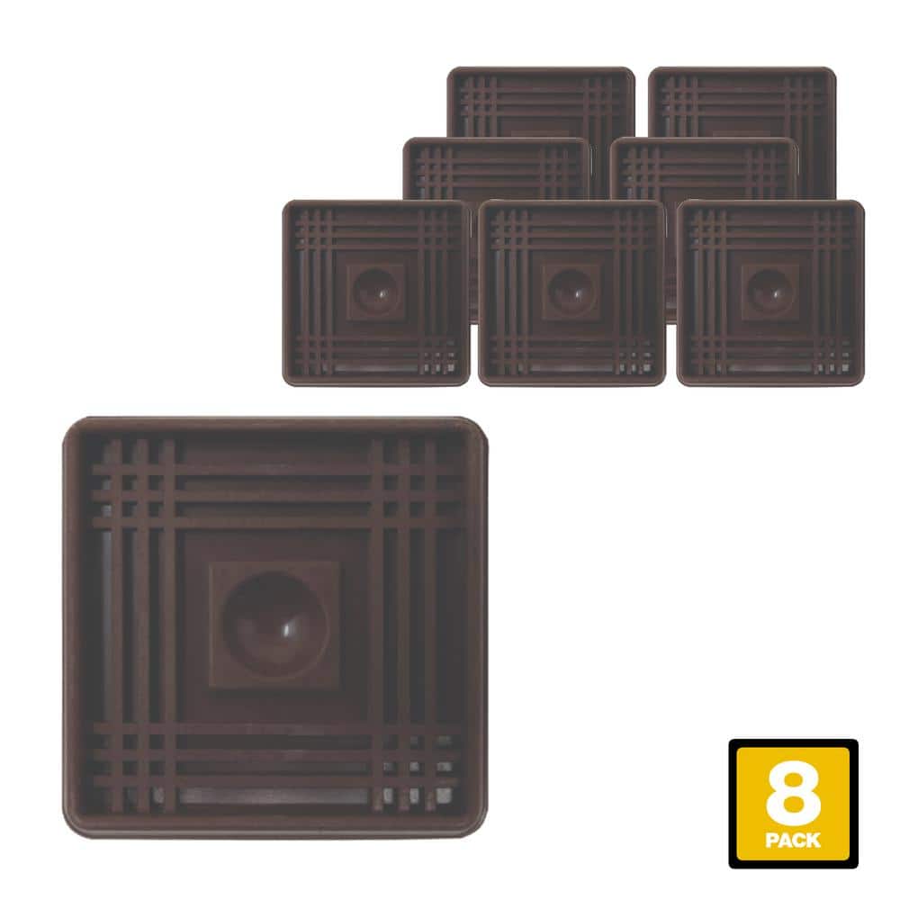 2 in. Brown Square Smooth Rubber Floor Protector Furniture Cups for Carpet & Hard Floors (8-Pack) price history on PriceWatchPro