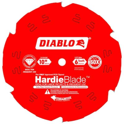 HARDIEBlade 10 in. x 6-Tooth Polycrystalline Diamond (PCD) Tipped Fiber Cement Circular Saw Blade
