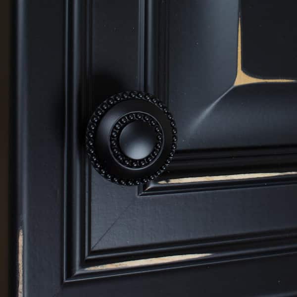 1-3/8 in. Dia Matte Black Round Celtic Medallion Cabinet Knob (10-Pack)