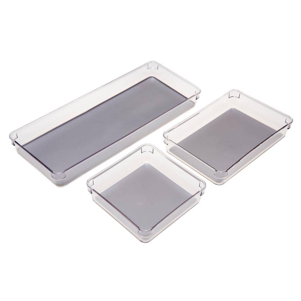 Simplify 3-Pack Multipurpose Drawer Organizers, Super Clear