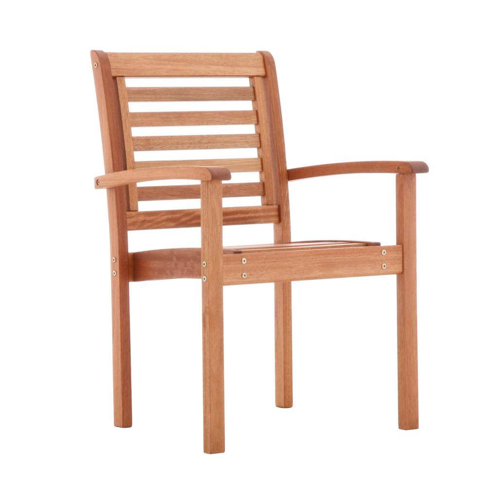 Milano Eucalyptus 5-Piece Round Patio Dining Set with Armchairs