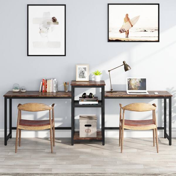 long double desk with drawers