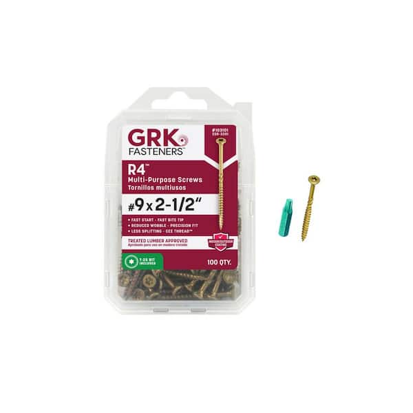 #9 x 2-1/2 in. Star Drive Torx Bugle Head R4 Multi-Purpose Wood Screw (100-per Pack)