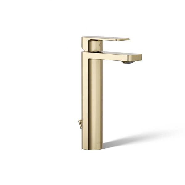 KOHLER Parallel Tall Single-Handle Bathroom Sink Faucet 1.2 GPM in Vibrant French Gold