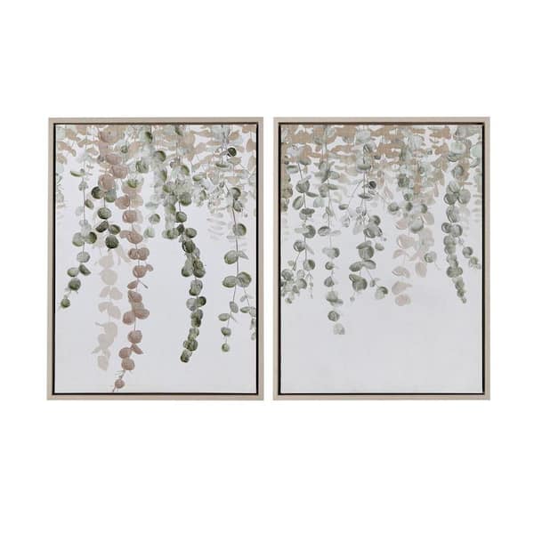 2 Pieces Framed Giclee Print Botanical Art Print Wall Decor 6 in. x 22 in.