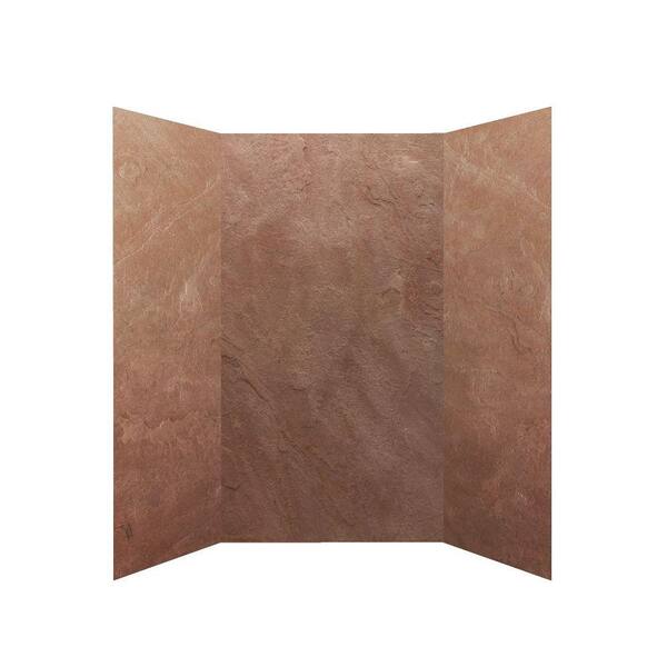 Unbranded SoterraSlate 36 in. x 36 in. x 72 in. 3 Panel Shower Surround in Rustic-DISCONTINUED