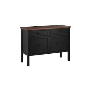 Appleton 4 Drawer Black and Walnut Wood Lateral File Console (41.5 in. W x 30.5 in. H)