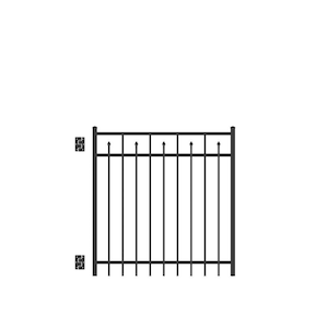Brilliance Standard-Duty 4 ft. W x 4 ft. H Black Aluminum Straight Pre-Assembled Fence Gate