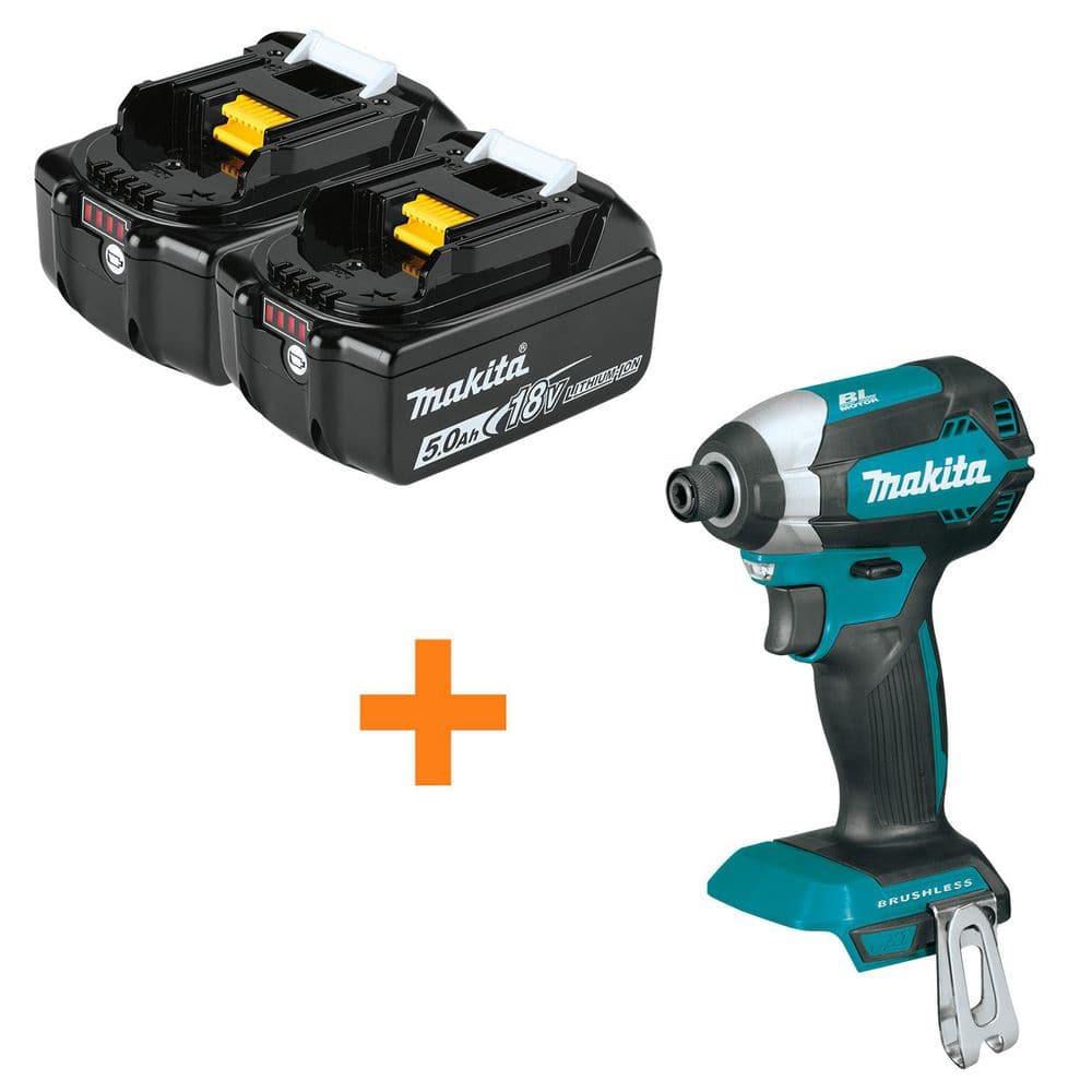 18V LXT Lithium-Ion Battery Pack 5.0 Ah with LED Charge Level (2-Pack) with 18V LXT Brushless 1/4 in. Impact Driver price history on PriceWatchPro