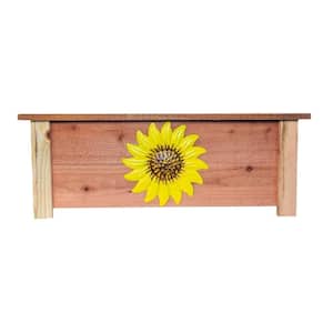 32 in. x 18 in. Natural Redwood Finish Wood Window Box