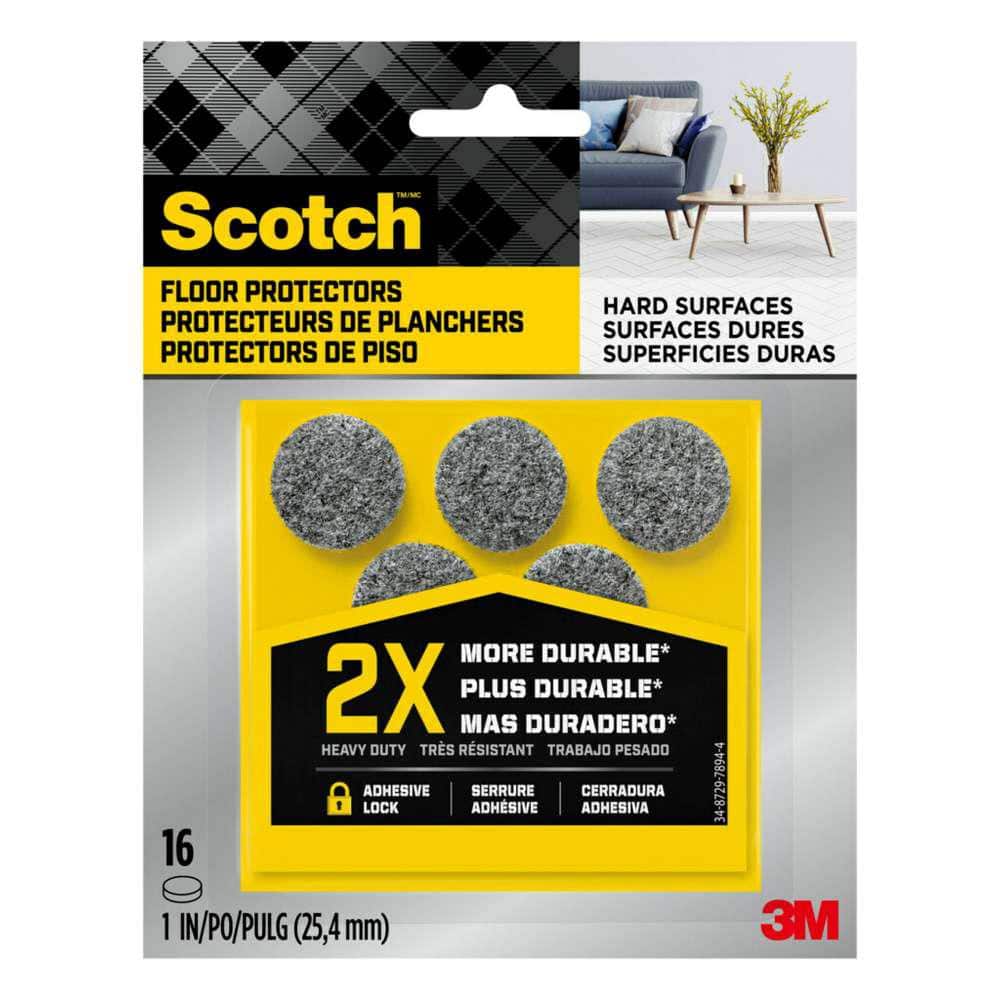 Reviews for Scotch 1 in. Gray Round HeavyDuty Surface Protection Felt