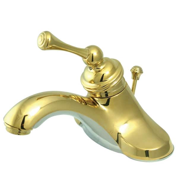Kingston Brass Vintage 4 in. Centerset Single-Handle Bathroom Faucet in Polished Brass