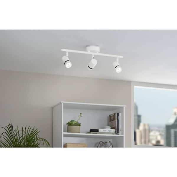 Hampton Bay Boedy 2 ft. 3 Light Smart Matte White Integrated LED