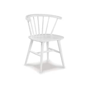 White Fabric Spindle Backrest Dining Chair (Set of 2)