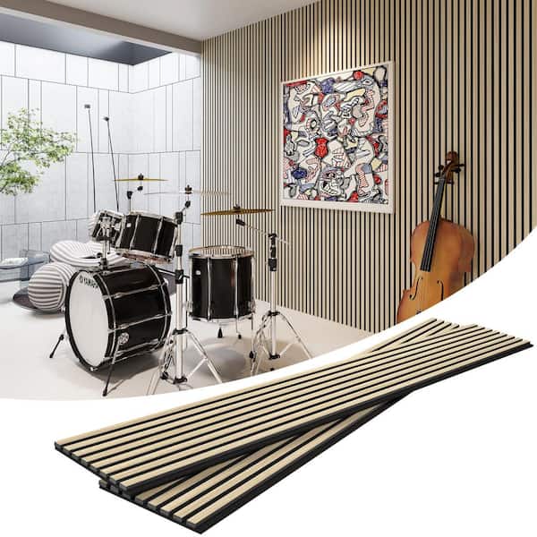 0.78 in. T x 1.05 ft. x 12.6 ft. Oak MDF Decorative Wall Paneling (2-Pack)